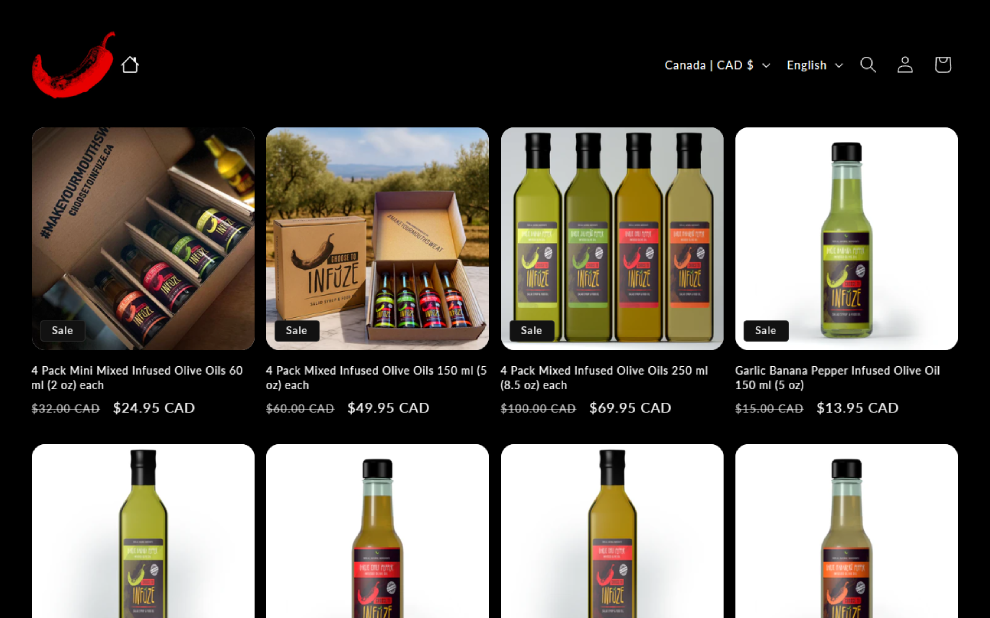 Major E-commerce Revamp - Complete re-design and platform migration for the Choose to Infuze online store, featuring modern UI/UX and enhanced shopping experience throughout.